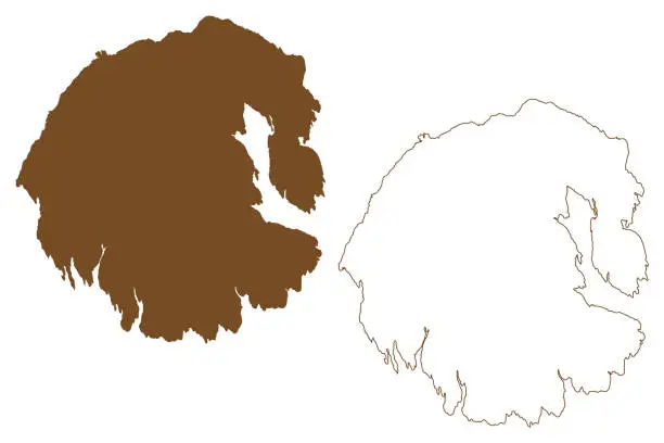 Vector illustration of Rene-Levasseur Island (Canada, North America, Quebec Province) map vector illustration, scribble sketch eye of Quebec map