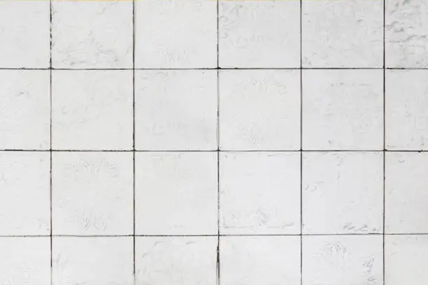 Photo of White Rustic kitchen tile backdrop with vintage pattern