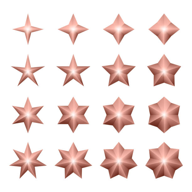 star & sparkle bronze icon set - 1 - major stock-grafiken, -clipart, -cartoons und -symbole