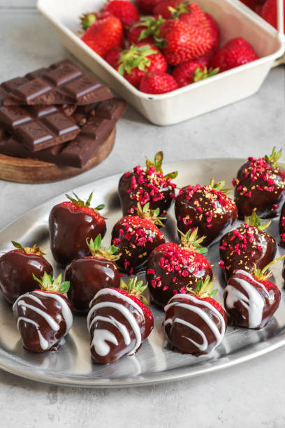 istock Strawberries dipped in Chocolate for romantic dessert 1357460057