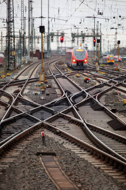 istock Trains, switches and railyard 1357462409