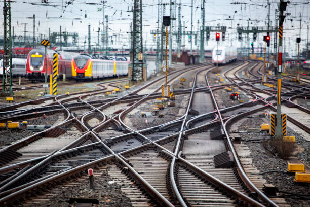 istock Trains, switches and railyard 1357462432