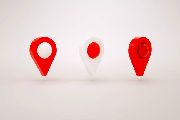 istock 3D illustration of three different geolocation icons. Realistic map pointers. 1357462669