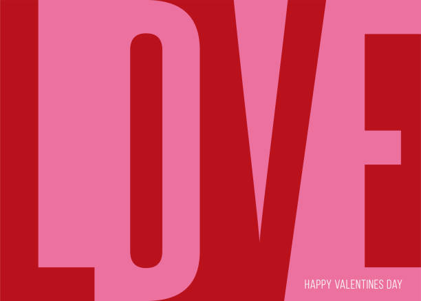 valentine’s day greeting card with geometric typography. - sevgililer günü kartı illüstrasyonlar stock illustrations