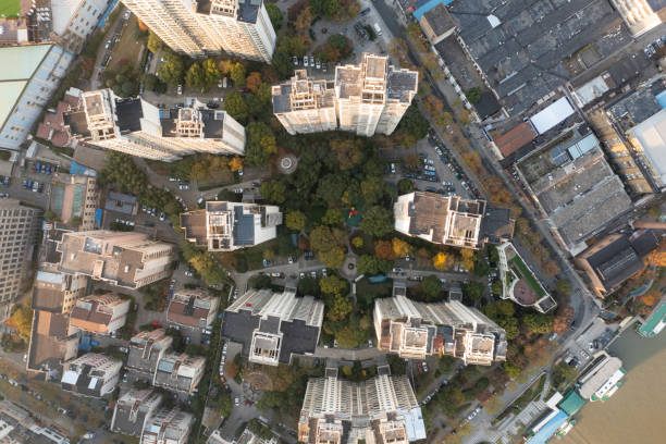 istock Aerial view of mansions in Shanghai 1357464607