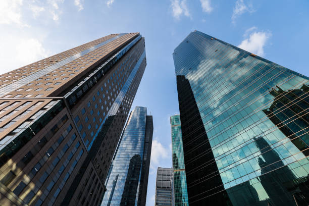 istock Low angle view of modern skyscrapers 1357467738