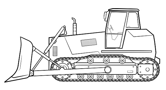 Bulldozer  vector stock illustration.