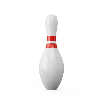 3D rendering bowling pin over a white background.