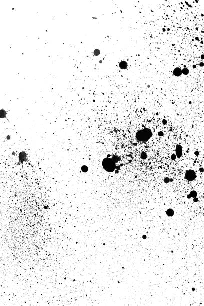 istock Ink Splash Pattern, Black Watercolor Splatter on White Background. 1357474065
