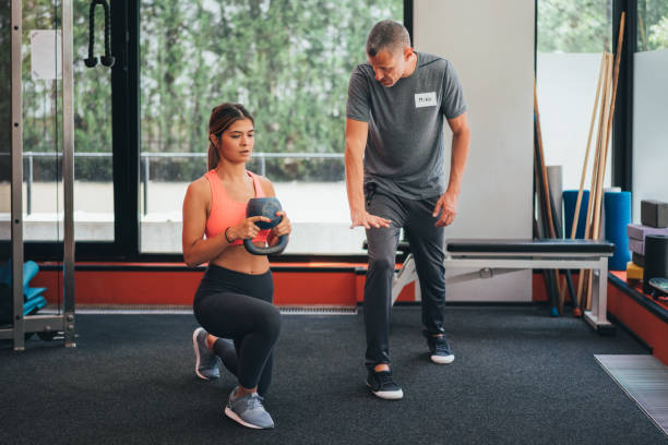 istock Sports training with personal trainer 1357474205
