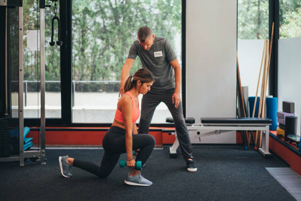 istock Sports training with personal trainer 1357474264