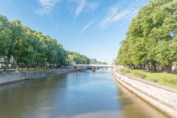 istock Aurajoki river in summer time in Turku, Finland. 1357474595