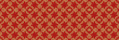 istock Ornate background pattern in royal style on red background. Seamless wallpaper texture. Vector illustration 1357478055