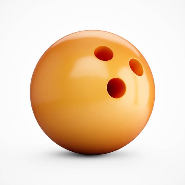 3D rendering Orange Bowling ball over a white background 3D rendering Orange Bowling ball over a white background. bowling ball stock pictures, royalty-free photos & images