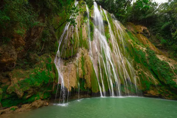 waterfall el lemon in the jungle of the Dominican Republic