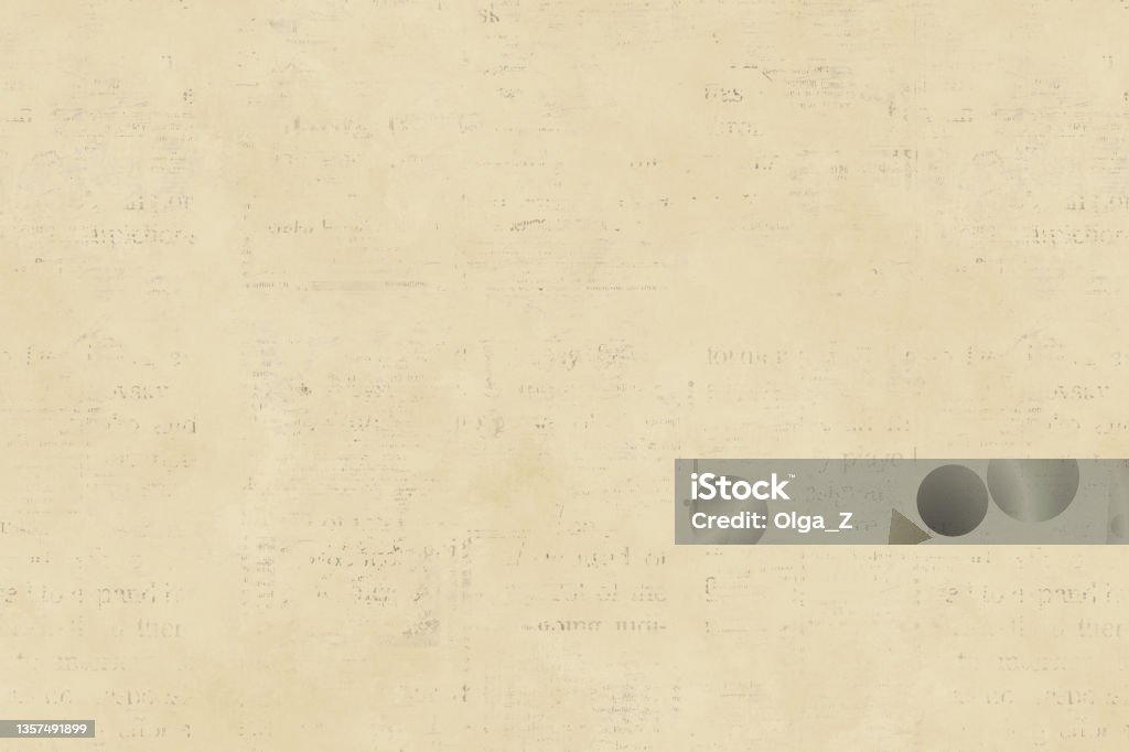 Newspaper paper grunge vintage old aged texture background Newspaper paper grunge aged newsprint pattern background. Vintage old newspapers template texture. Unreadable news horizontal page with place for text, images. Yellow color art collage. Typescript Stock Photo