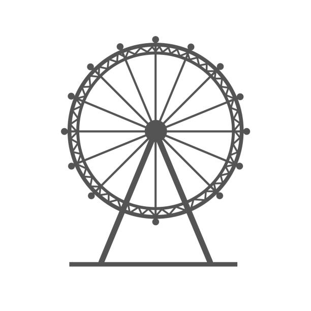 Ferris wheel lined icon. London Eye as popular tourist destination. Famous Great Britain sight isolated on white vector illustration. Ferris wheel lined icon. London Eye as popular tourist destination. Famous Great Britain sight isolated on white vector illustration ferris wheel stock illustrations