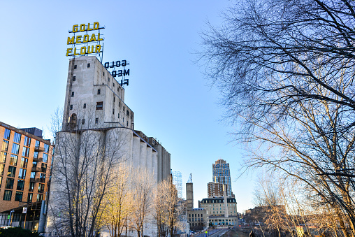 11/25/2021 -  Minneapolis, Minnesota, USA; Minneapolis Landmark Gold Medal Flour Building in Winter