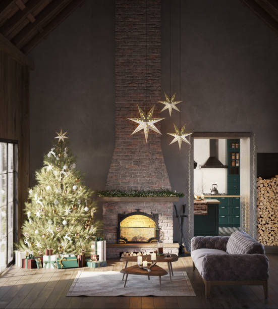 istock Cozy Christmas Cabin 1357508143