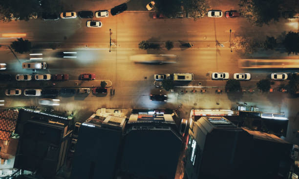 istock Night city Aerial view 1357519740