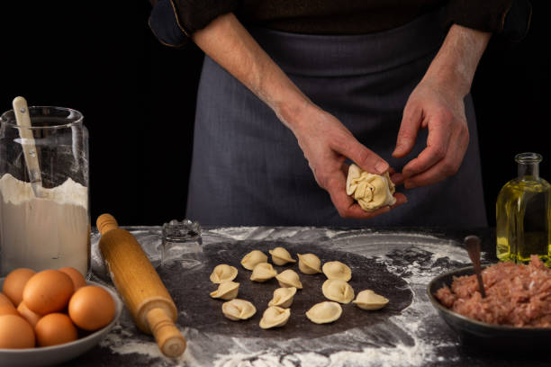 istock Process of preparing a traditional Russian dish dumplings 1357523407
