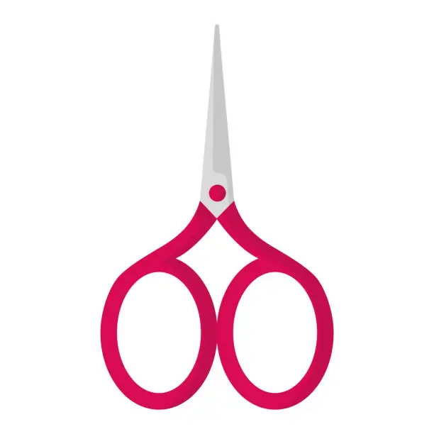 Vector illustration of Vector cartoon pink sewing scissors.