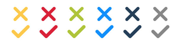 istock checkmark x sign cross color icon set. Check mark yes no poll symbol. Right wrong checklist with checkmark and cross vector illustration isolated 1357527895