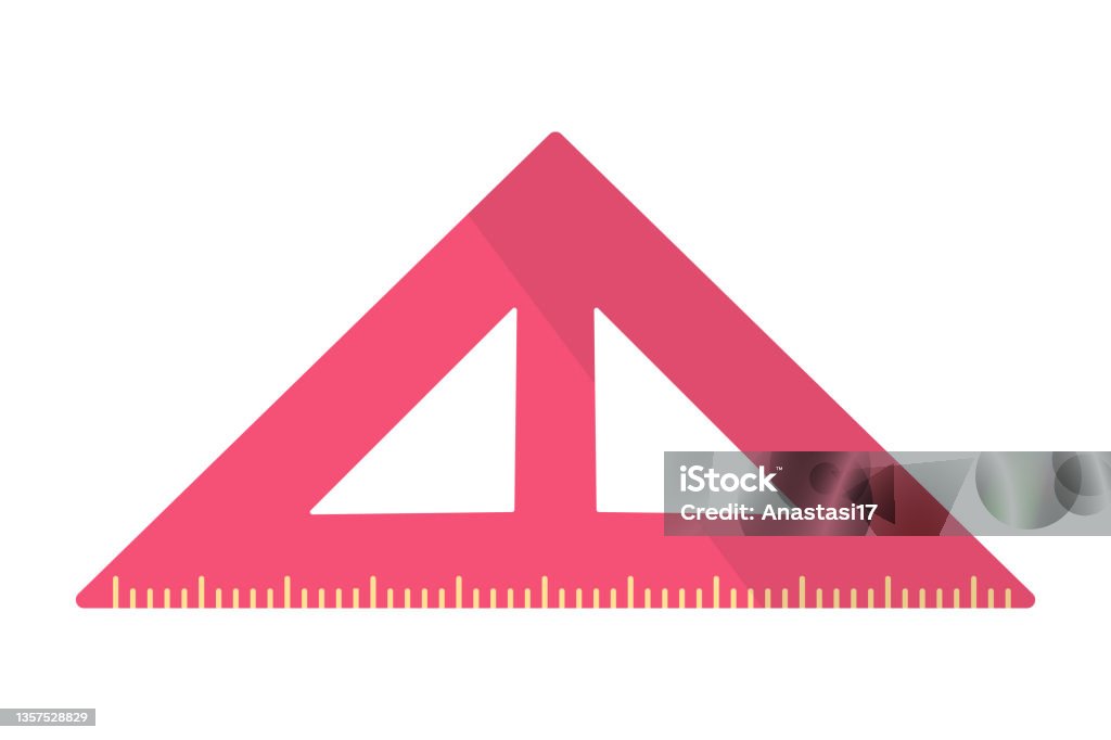 Triangular Scale Ruler Measure Cartoons Vector Cartoon Pink Triangular Ruler Stock Illustration - Download ...