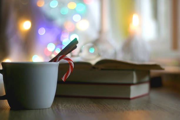istock Drink, Book, Glasses and Lights 1357529075