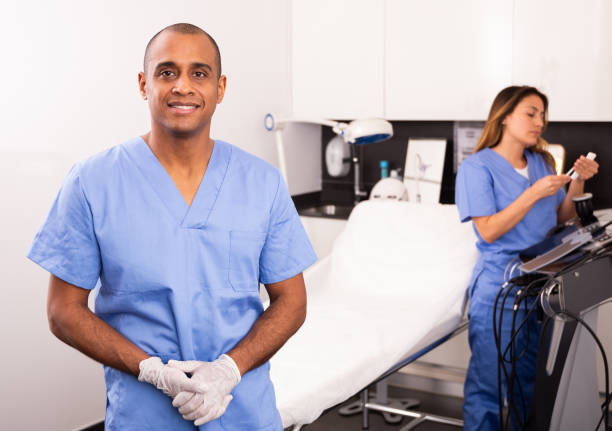 istock Successful Hispanic cosmetologist in aesthetic medicine office 1357532407