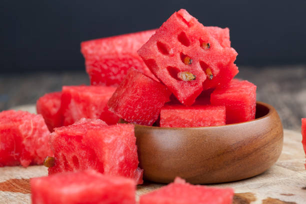 istock sliced red ripe watermelon close up 1357533304