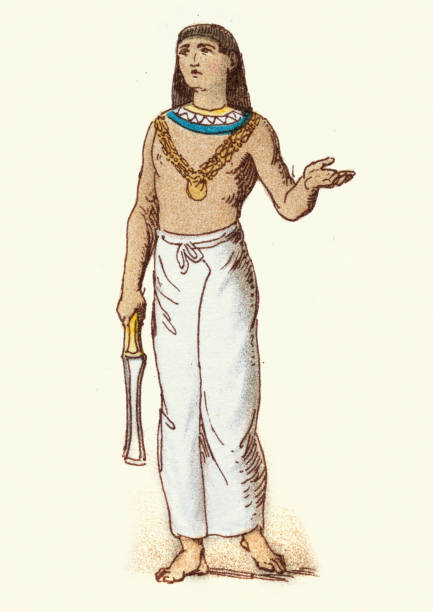 Ancient Egyptian Priest Clothing Fashion Stock Illustration 