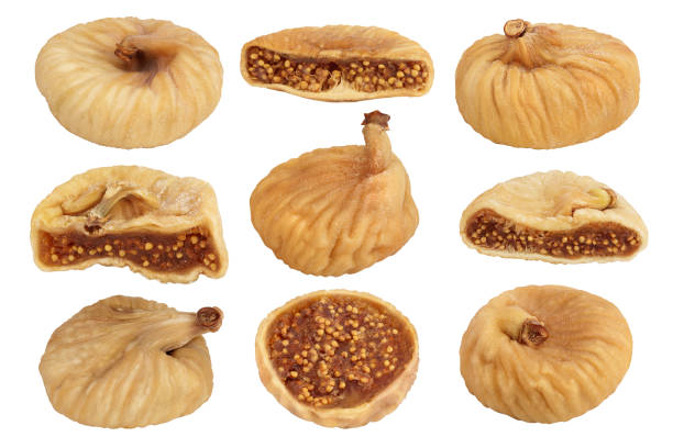 istock dried fig isolated on white background with clipping path and full depth of field. Top view. Flat lay. Set or collection 1357540912
