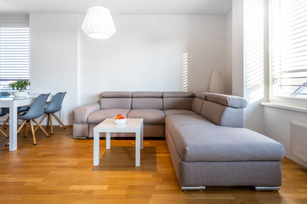 istock Living room dining room combo in a bright apartment 1357548037