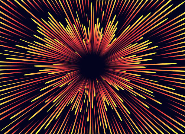 Yellow red warp speed light vector Vector illustration of yellow red warp speed light background. hyperspace stock illustrations