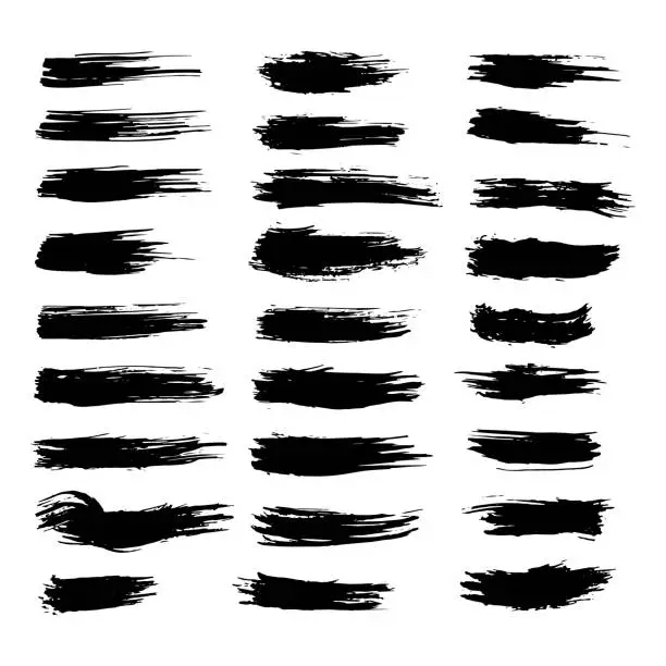 Vector illustration of Set of brush strokes