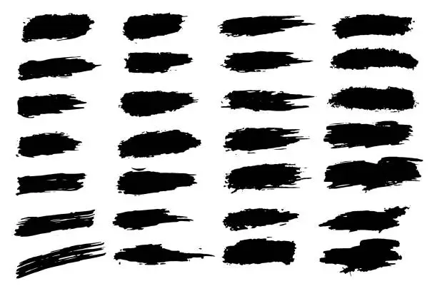 Vector illustration of Set of brush strokes