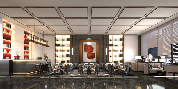 istock 3D render of cafetaria and restaurant 1357555907