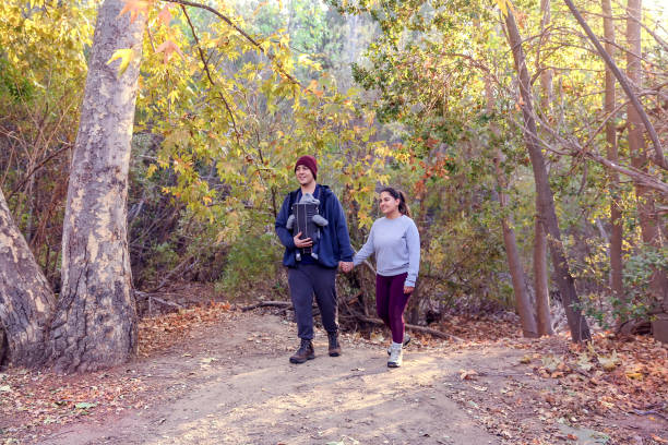 istock Family hiking with small children 1357558653