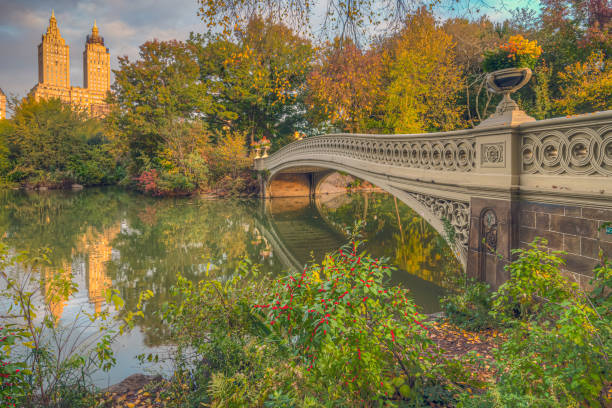 istock Bow bridge in autumn,early in morning 1357562650