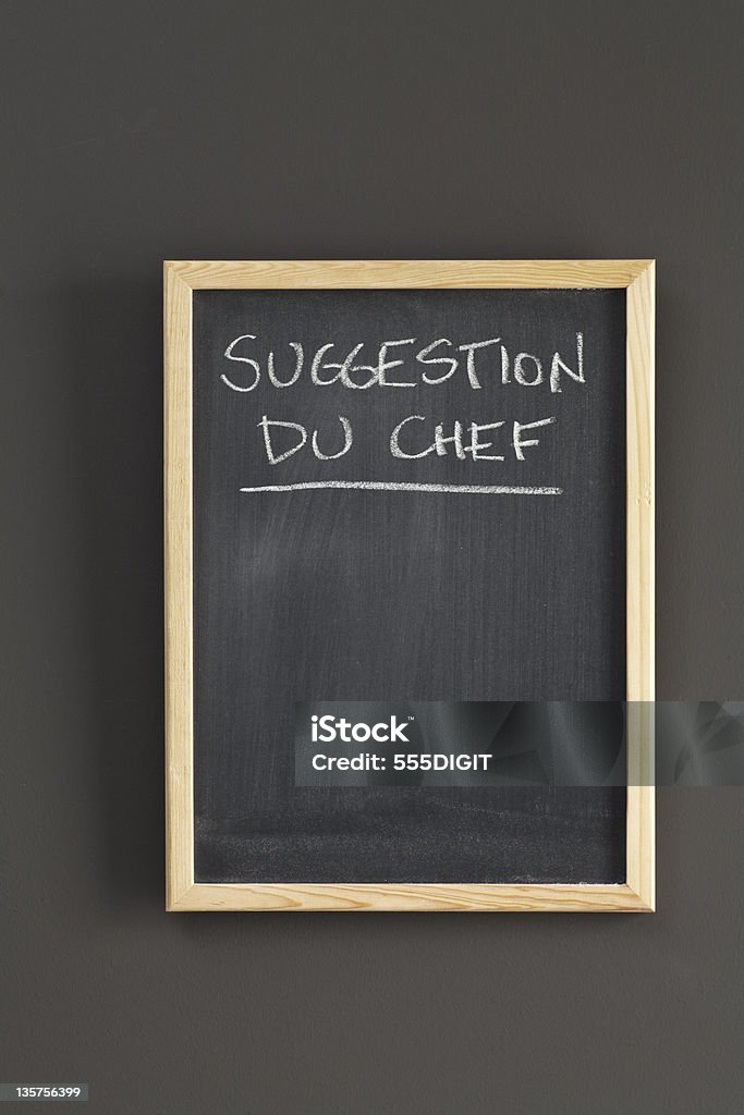 Sugestão du chef no quadro-negro - Foto de stock de Borrado royalty-free
