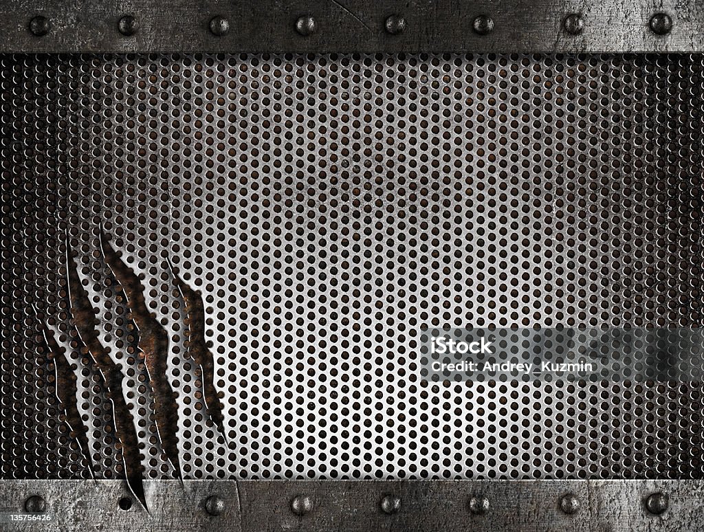 Métal endommagé fond de Grille - Photo de Acier libre de droits