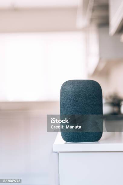 Voice Controlled Smart Speaker Stock Photo - Download Image Now - Bluetooth, Speaker, Small