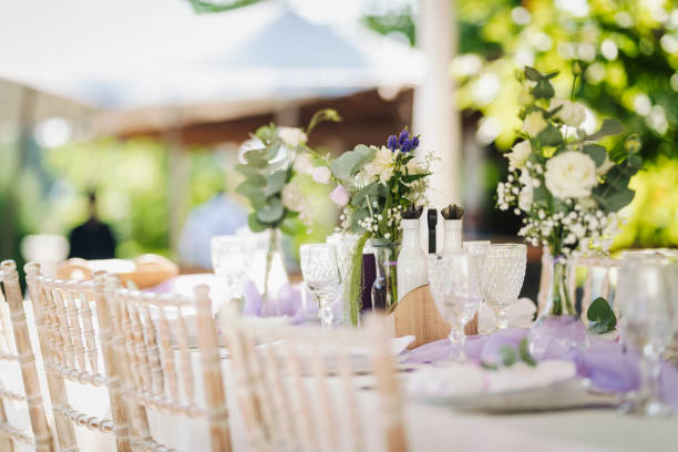 istock Fresh floral wedding decoration. 1357570379