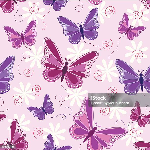 Seamless Butterfly Pattern Stock Illustration - Download Image Now - Animal, Animal Markings, Backgrounds