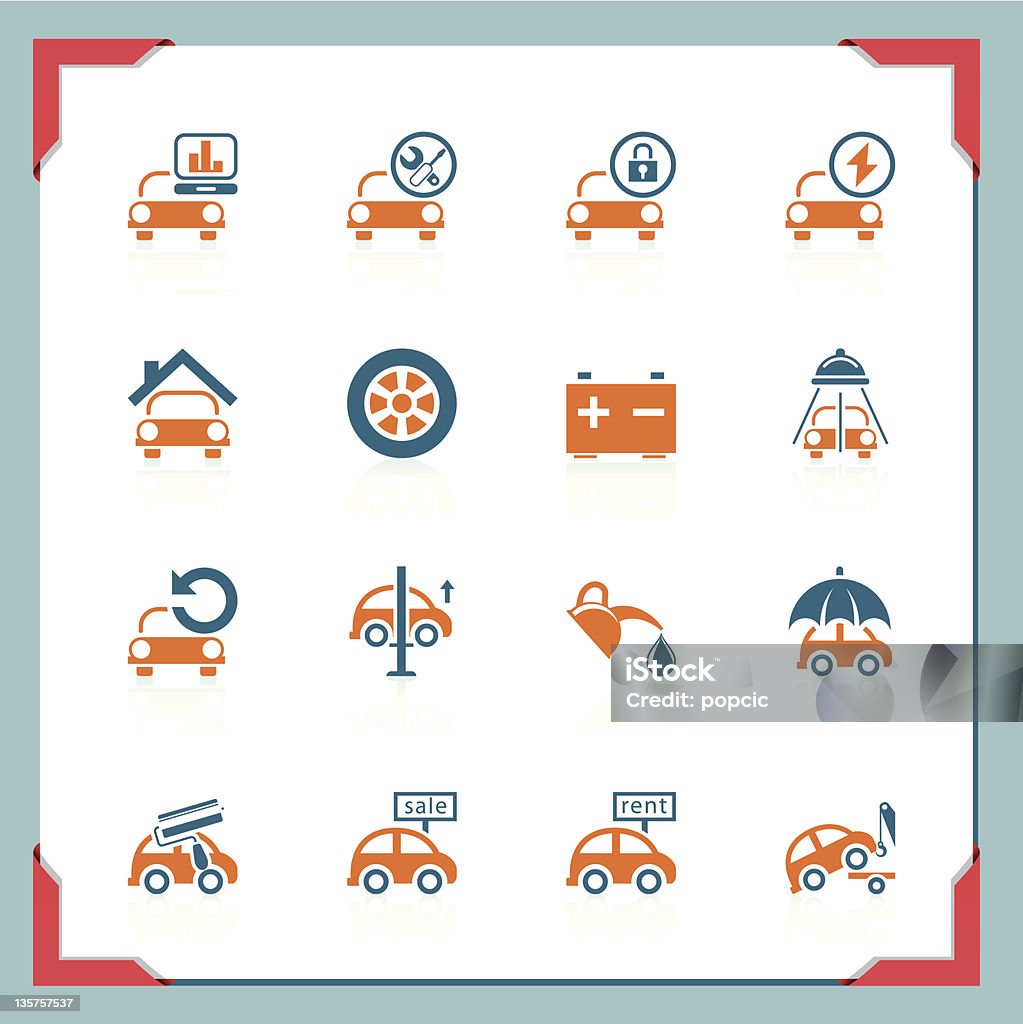 Auto-service-Symbole/In einem frame-Serie - Lizenzfrei Abschließen Vektorgrafik