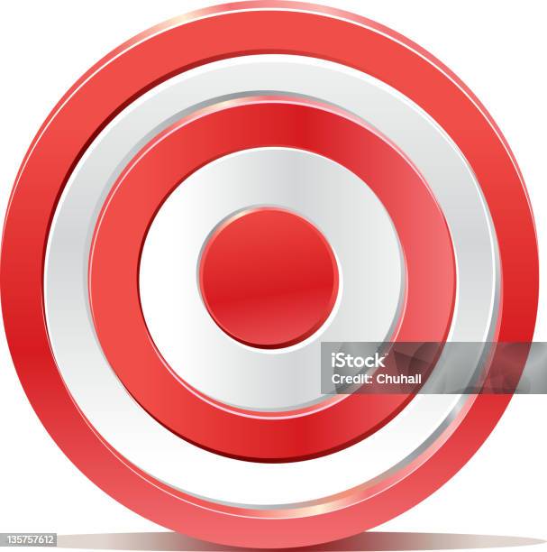 Rosso Freccette Bersaglio Obiettivo Su Sfondo Bianco - Immagini vettoriali stock e altre immagini di Tiro al bersaglio
