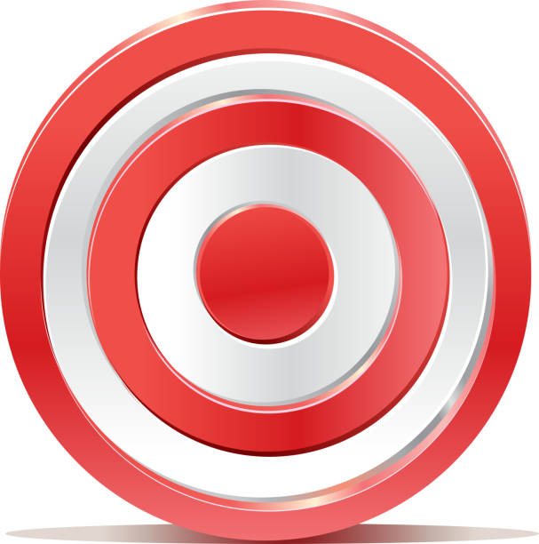 красный дартс целевых нацелены на белом фоне - dartboard bulls eye darts pattern stock illustrations
