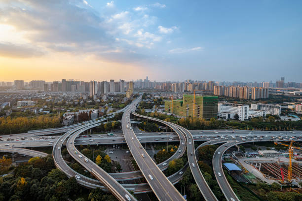 istock Urban modern overpass at dusk 1357583260