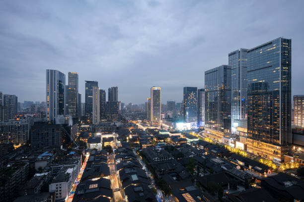 istock Chengdu night city skyline 1357583428